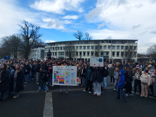 Präsentation auf der Demonstration