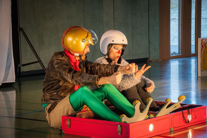 Valentino der Frosch und Isabella der Storch