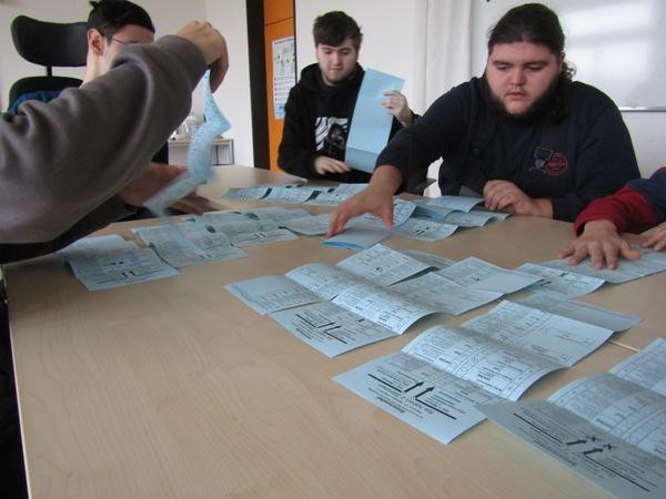 Sortieren der Wahlscheine