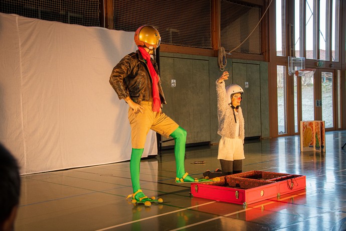 Valentino der Frosch und Isabella der Storch